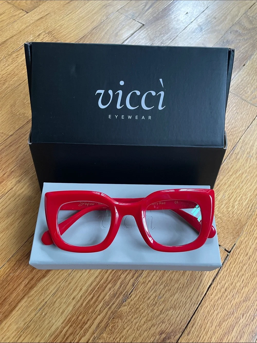 Women's Bold Red Cat-Eye Glasses